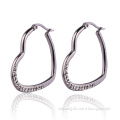 cheap fashion jewelry made in china crystals silver heart jewelry earring